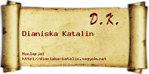Dianiska Katalin névjegykártya
